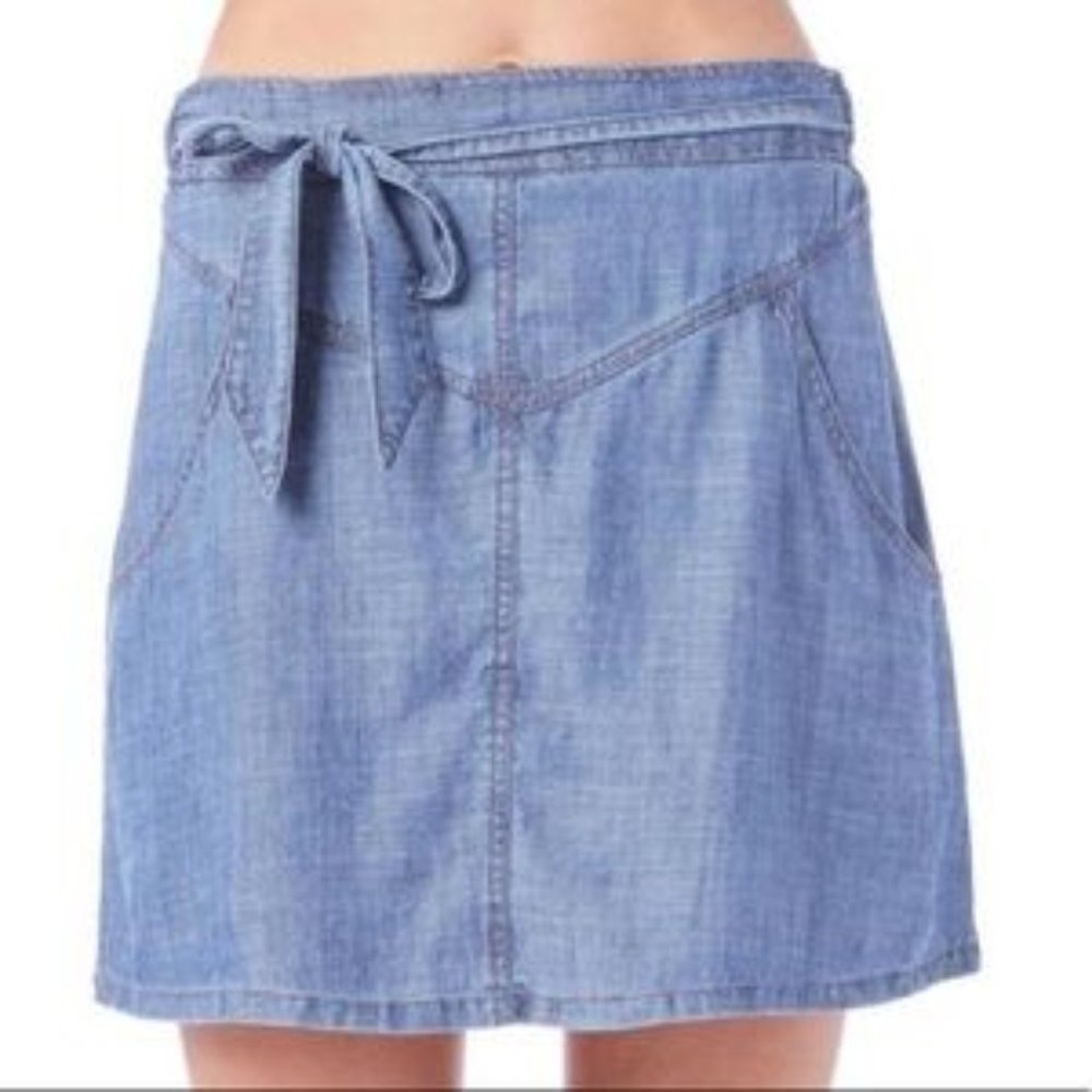 Michael Stars Chambray Tencel Linen Mini Skirt XS
